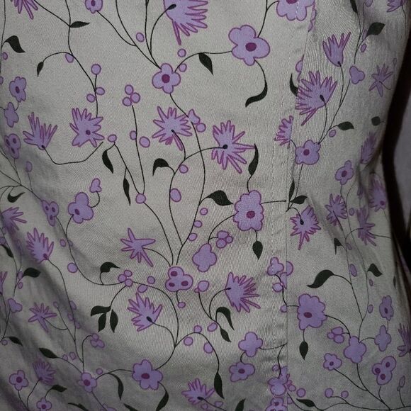 Vintage lavender floral print midi dress by Bellum - Picture 9 of 11